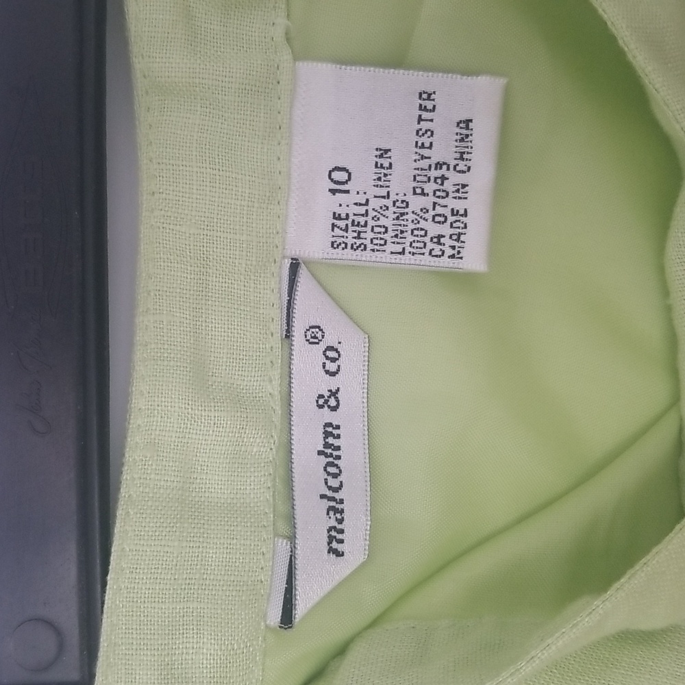 Malcolm & Co Light Green Linen Skirt Size 10 - Picture 6 of 6